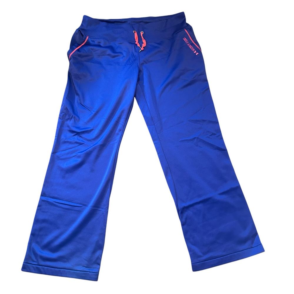 Under Armour Blue Track Pants with Pink Accents